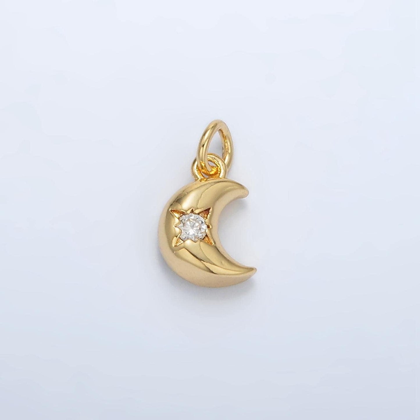 Mini gold moon charm tiny crescent moon charm celestial charms 24k gold filled findings ac157