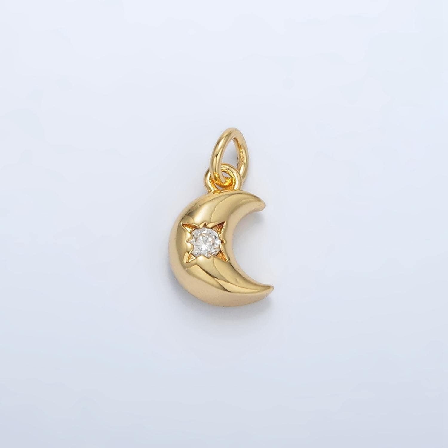 Mini gold moon charm tiny crescent moon charm celestial charms 24k gold filled findings ac157