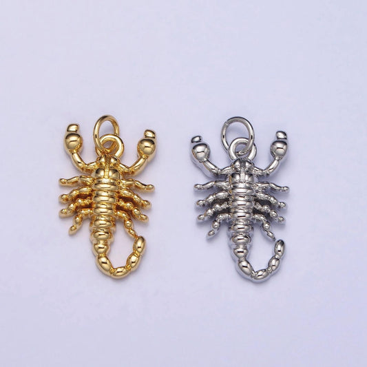 Scorpio charm gold plated over brass animal pendant zodiac charm scorpion dessert silver insect charm inspired ac670
