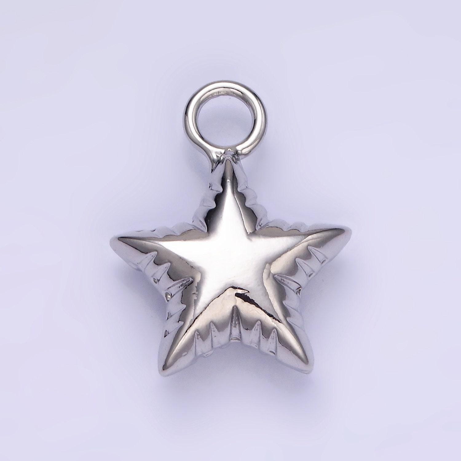 Mini star balloon charm 14k gold filled celestial bubble pendant | w-502