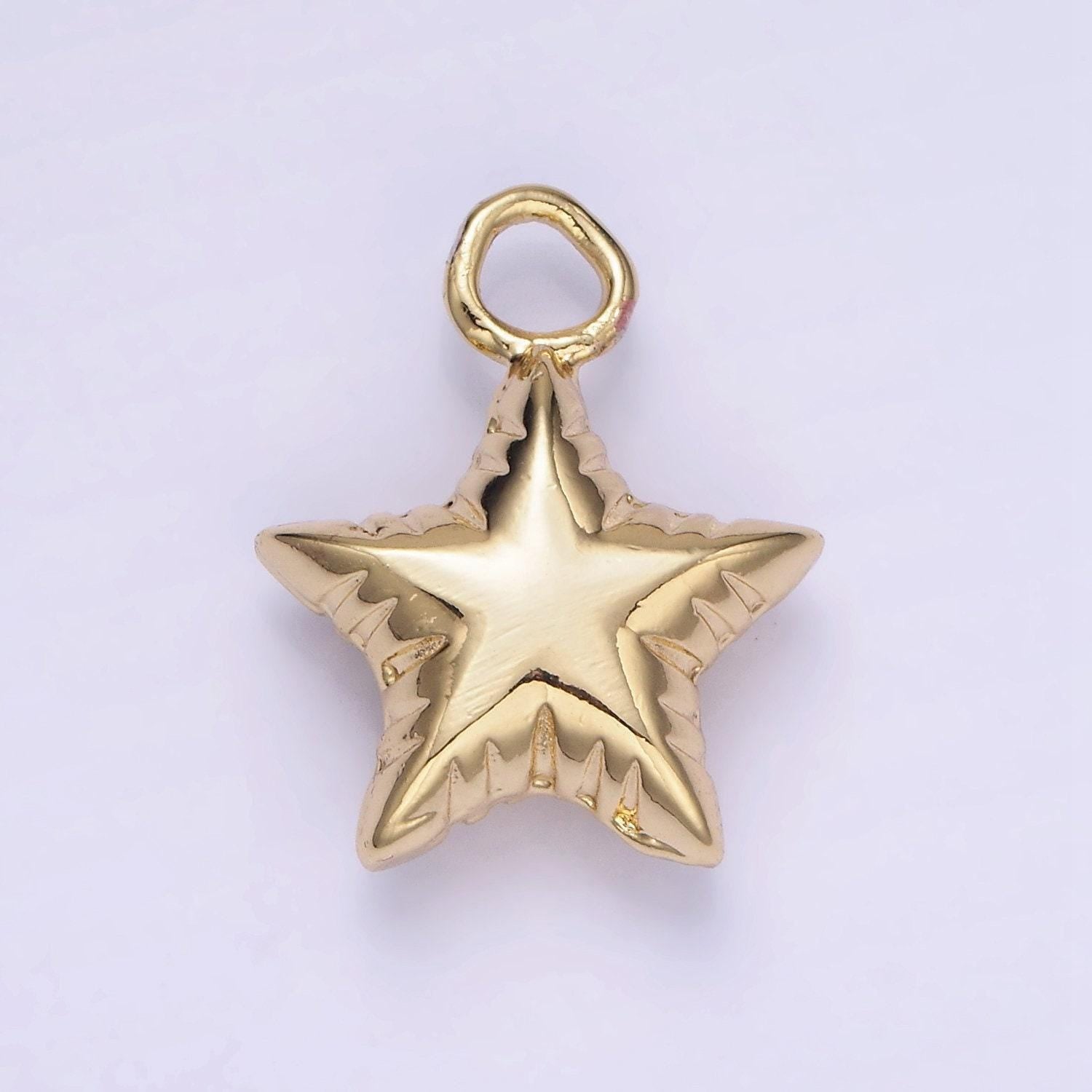 Mini star balloon charm 14k gold filled celestial bubble pendant | w-502