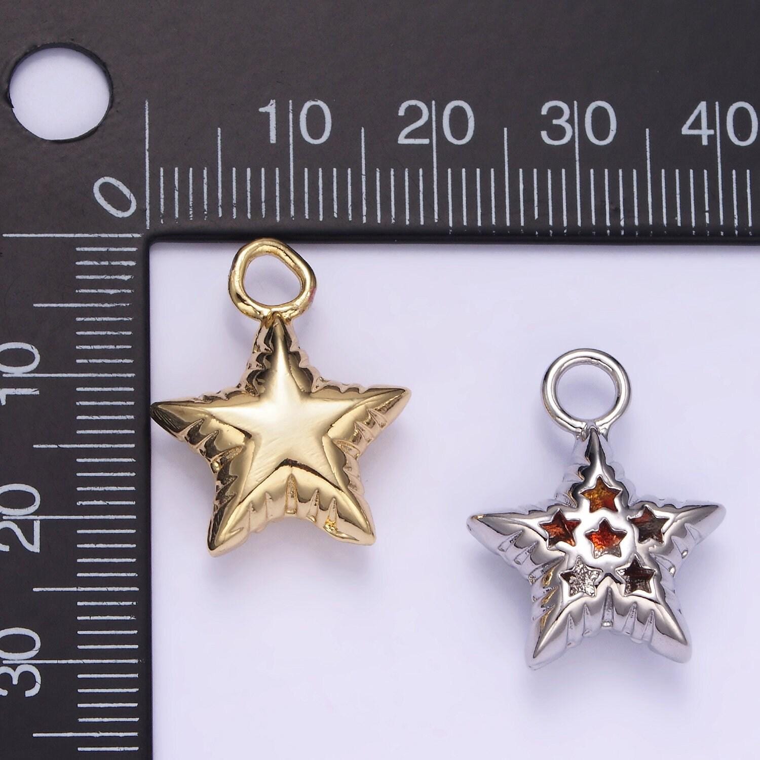 Mini star balloon charm 14k gold filled celestial bubble pendant | w-502