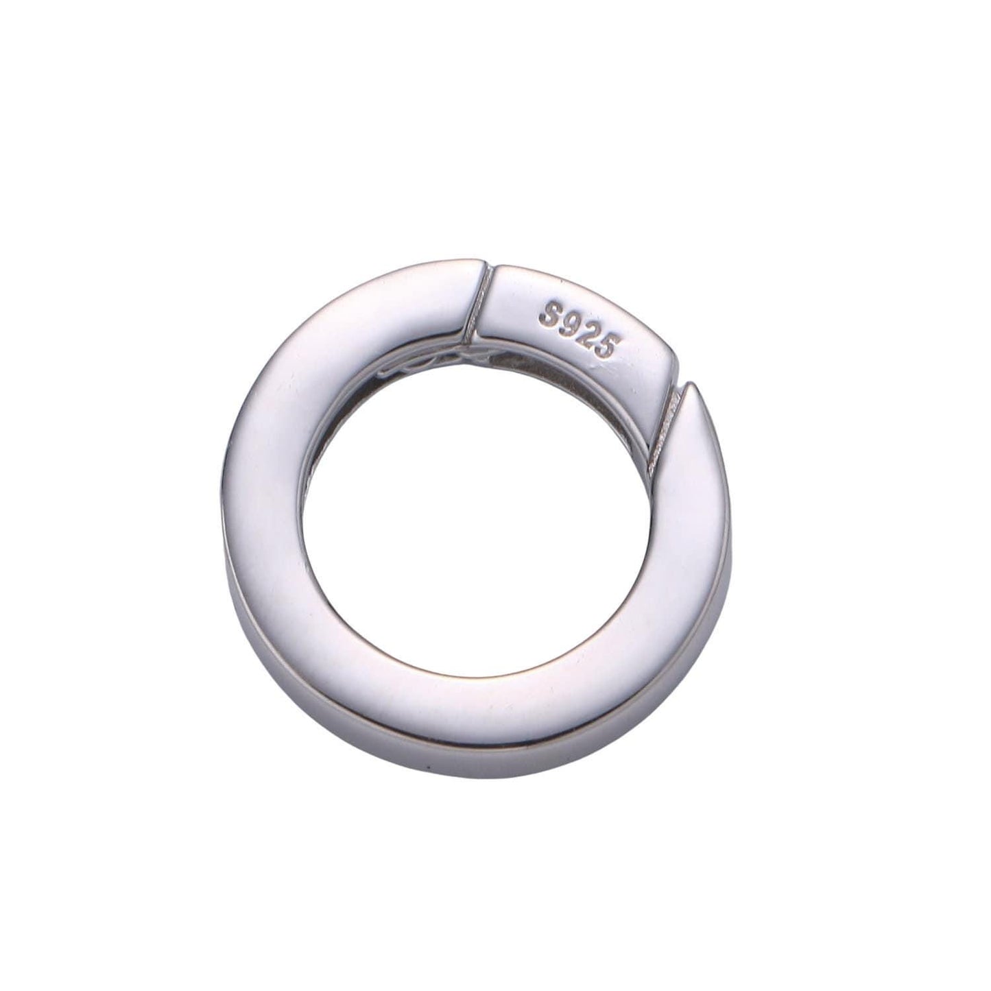 1 pc 925 sterling silver spring gate ring, 16.8mm push gate ring, charm holder clasp for connector, wristlet holder sl-245