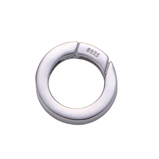 1 pc 925 sterling silver spring gate ring, 16.8mm push gate ring, charm holder clasp for connector, wristlet holder sl-245