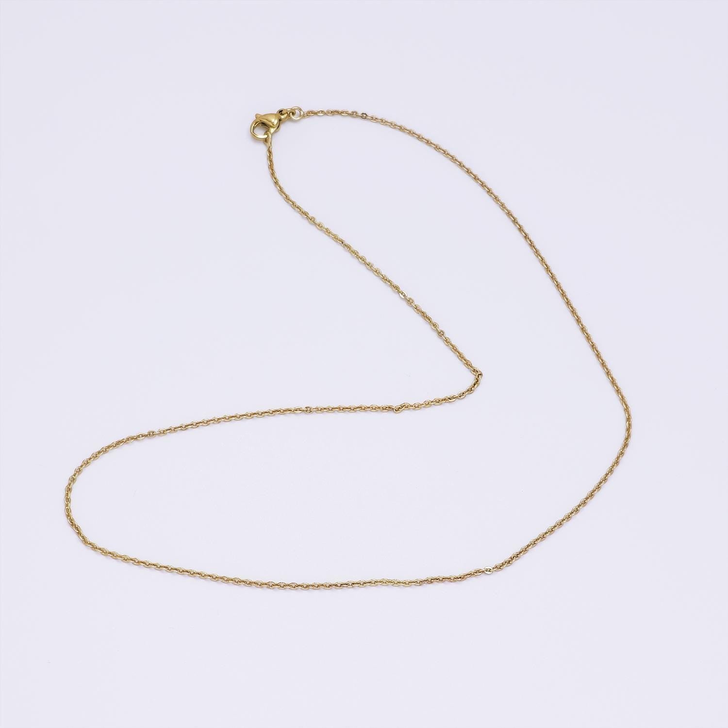 14k gold filled 1.5mm dainty cable chain 16.3 inch layering necklace | wa-2719