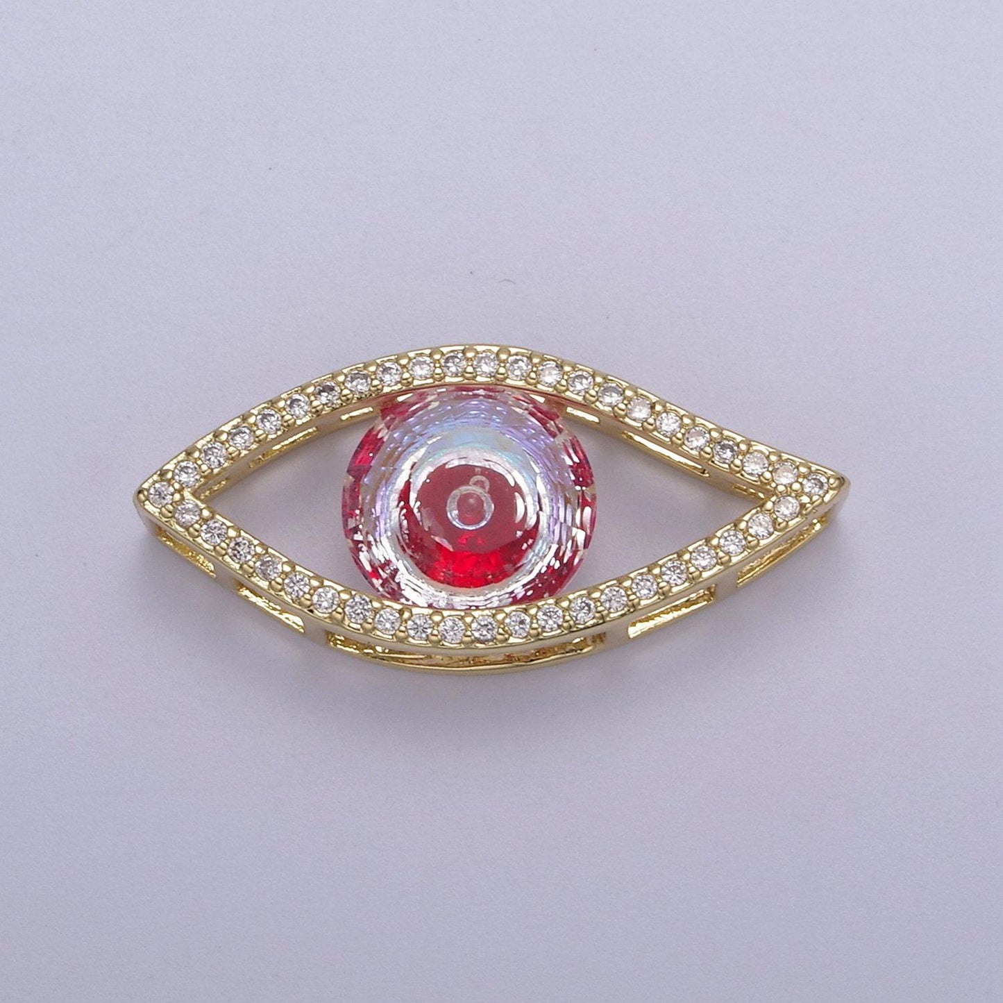 24k gold filled micropave cz evil eye lucky charm protection amulet diy cubic zirconia bracelet charm bead finding connector jewelry making