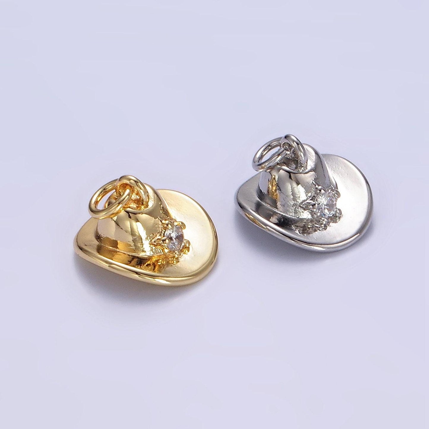 Cowboy hat 3d design gold pendant cubic star western hat 18k gold filled charm craft supplies for necklace bracelet jewelry e391