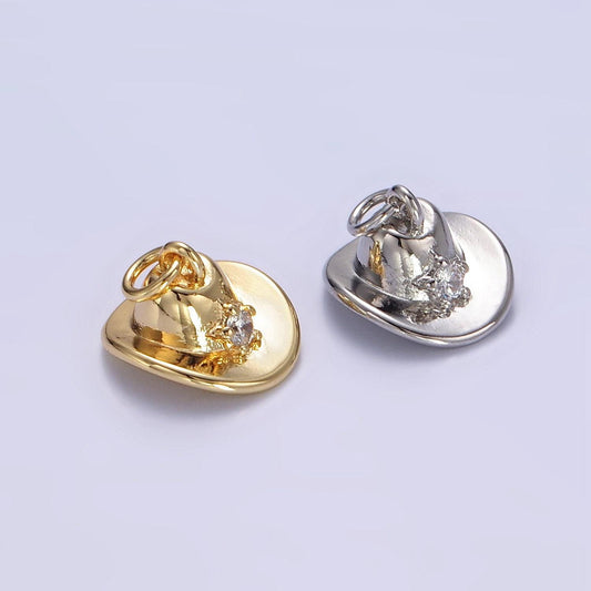 Cowboy hat 3d design gold pendant cubic star western hat 18k gold filled charm craft supplies for necklace bracelet jewelry e391