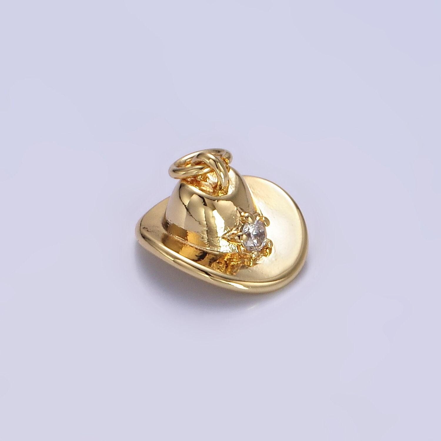 Cowboy hat 3d design gold pendant cubic star western hat 18k gold filled charm craft supplies for necklace bracelet jewelry e391