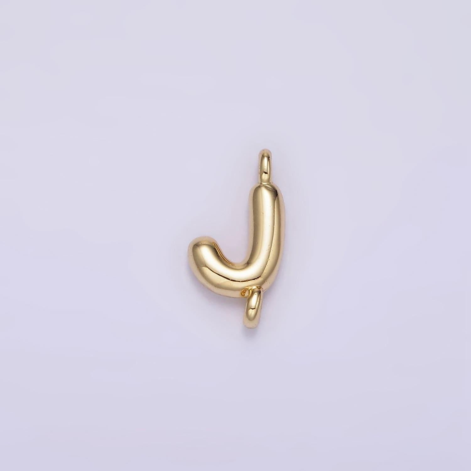 Mini gold filled bubble alphabet a-z charm connectors for bracelet necklace jewelry making supply | a1539-a1551