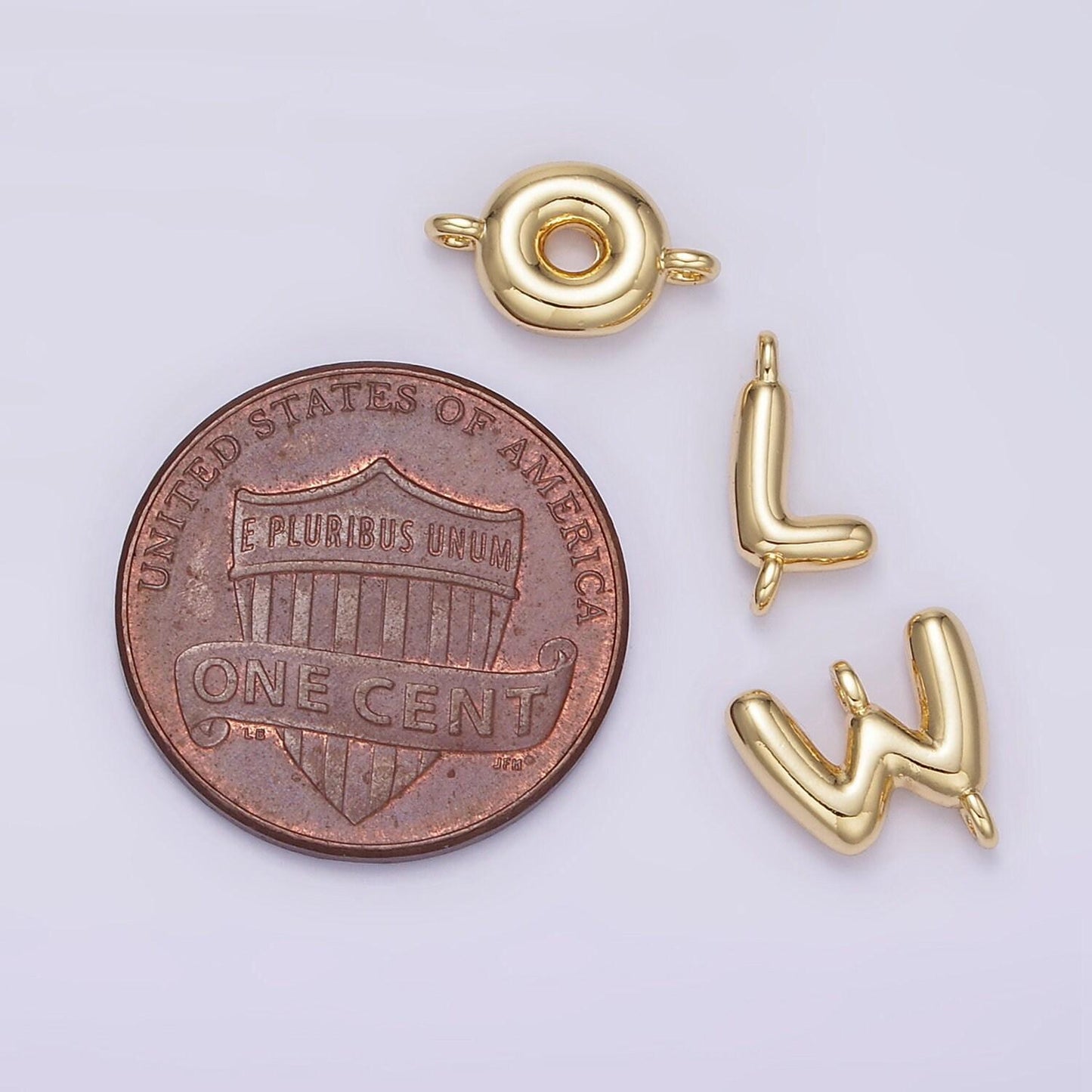 Mini gold filled bubble alphabet a-z charm connectors for bracelet necklace jewelry making supply | a1539-a1551