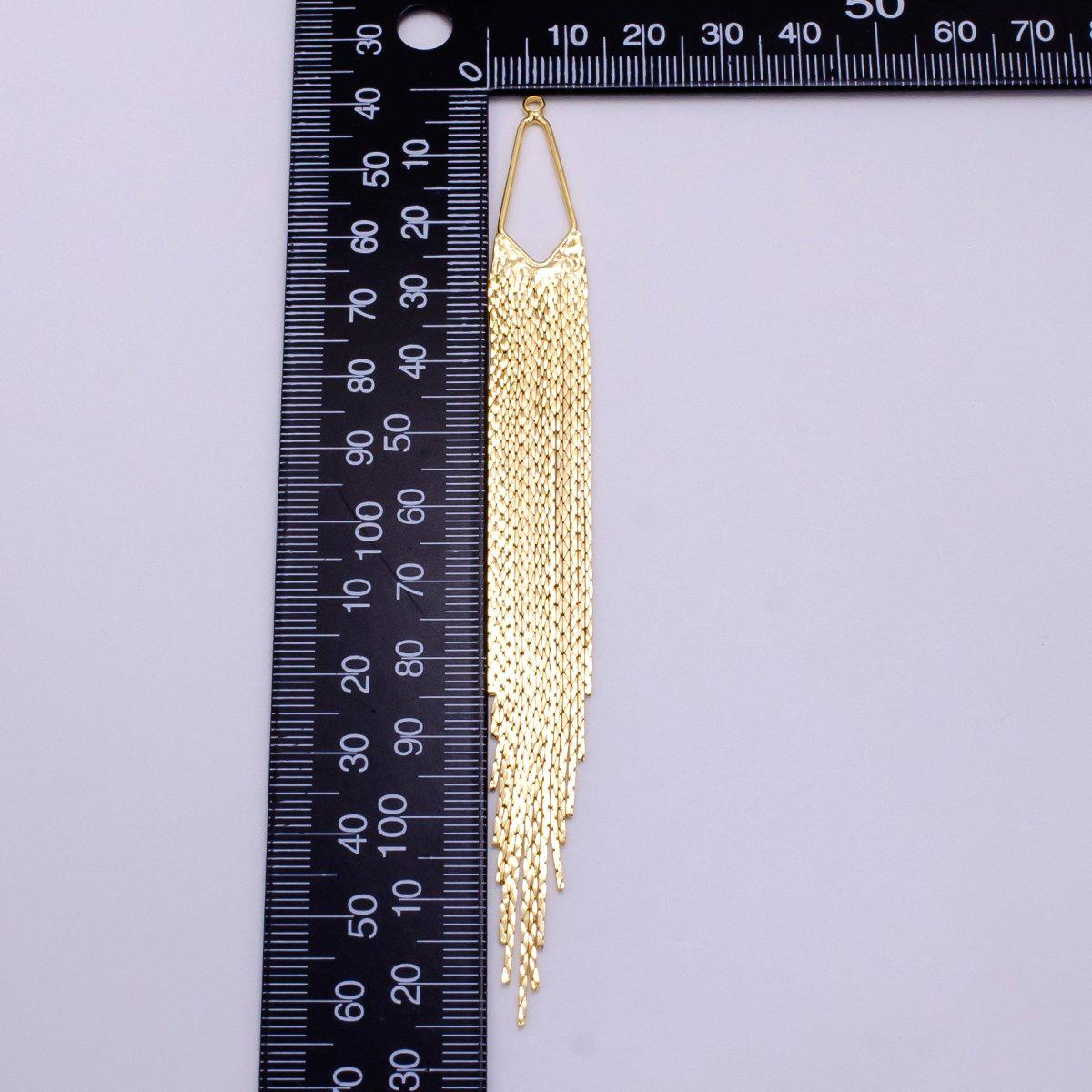 14K Gold Filled Long Wavy Earring Drop Charm Waterfall Earring | K-751