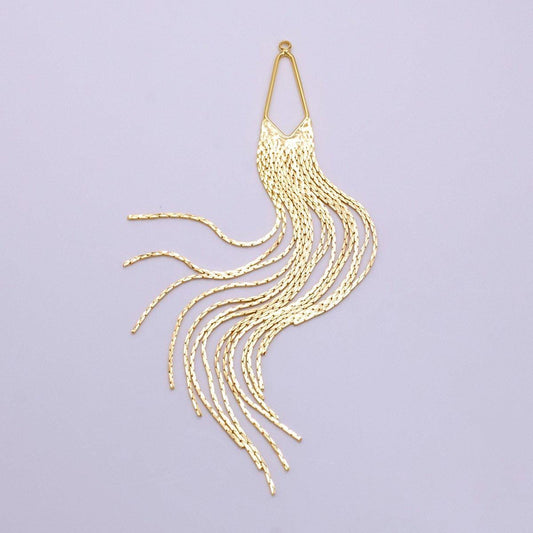 14K Gold Filled Long Wavy Earring Drop Charm Waterfall Earring | K-751