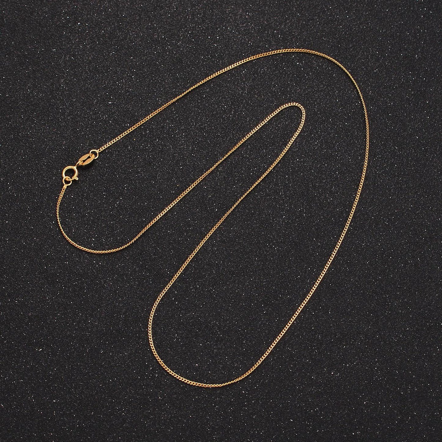 Gold vermeil s925 sterling silver 1mm curb chain 16 , 18 inch layer chain necklace | wa-2151