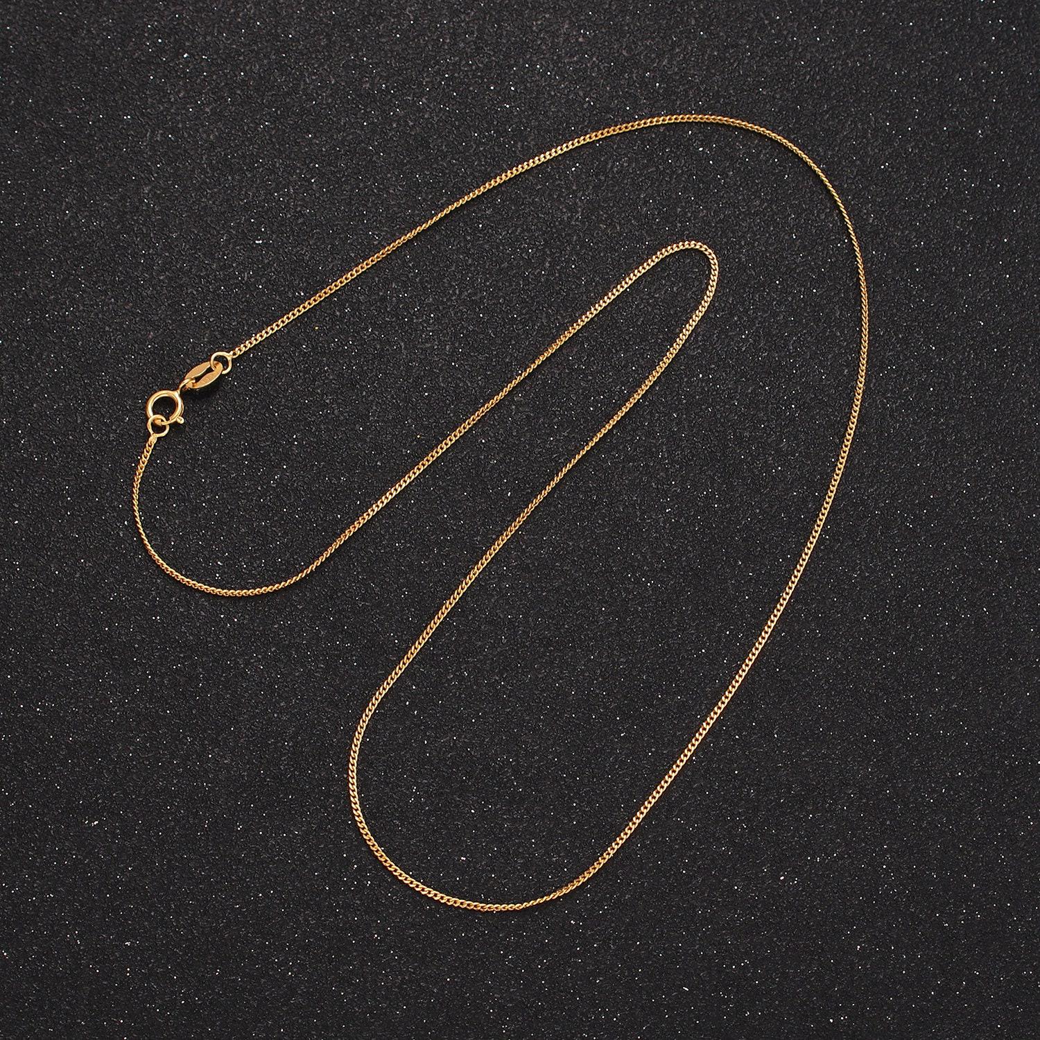 Gold vermeil s925 sterling silver 1mm curb chain 16 , 18 inch layer chain necklace | wa-2151
