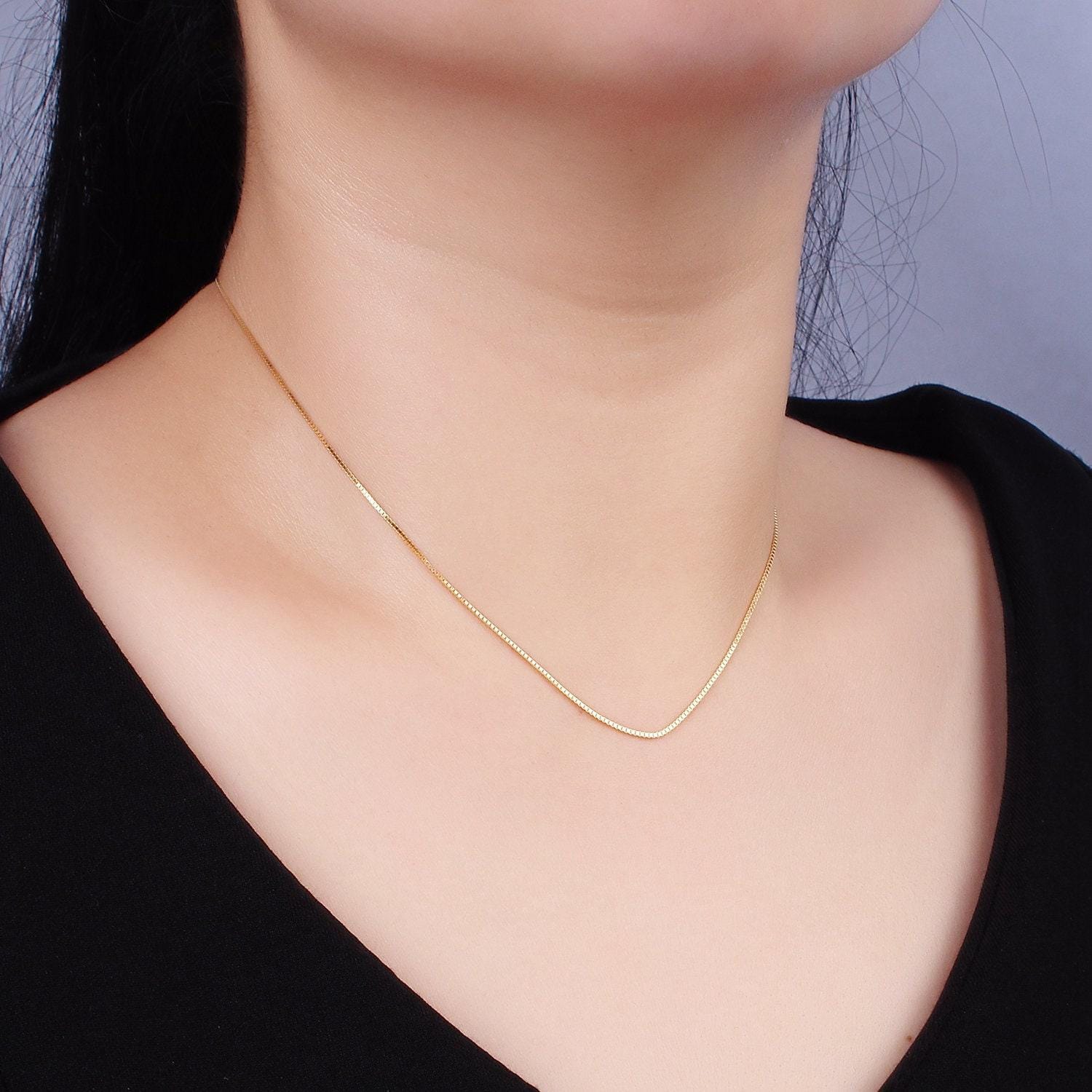 Gold vermeil s925 sterling silver 1mm curb chain 16 , 18 inch layer chain necklace | wa-2151