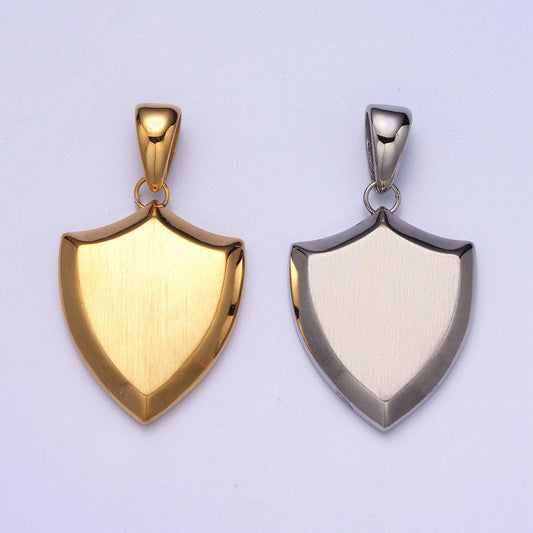 Shield pendant necklace stainless steel minimalist stylish necklace keychain lobster claw component for personalized jewelry making j432