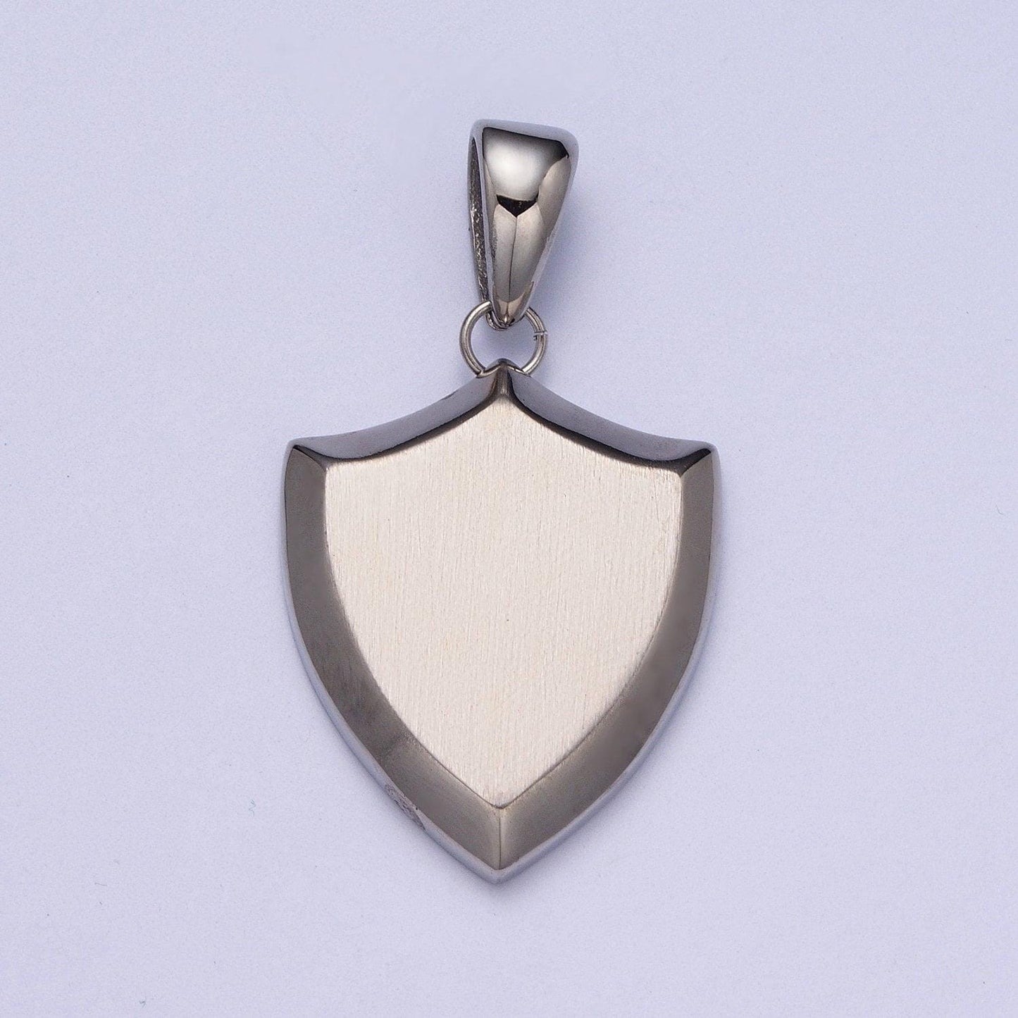 Shield pendant necklace stainless steel minimalist stylish necklace keychain lobster claw component for personalized jewelry making j432