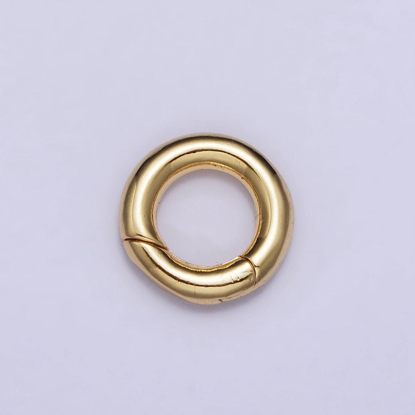 Dainty gold spring gate ring, push gate ring 10, 15 mm round circle ring charm holder gold clasp for jewelry clasp z-340