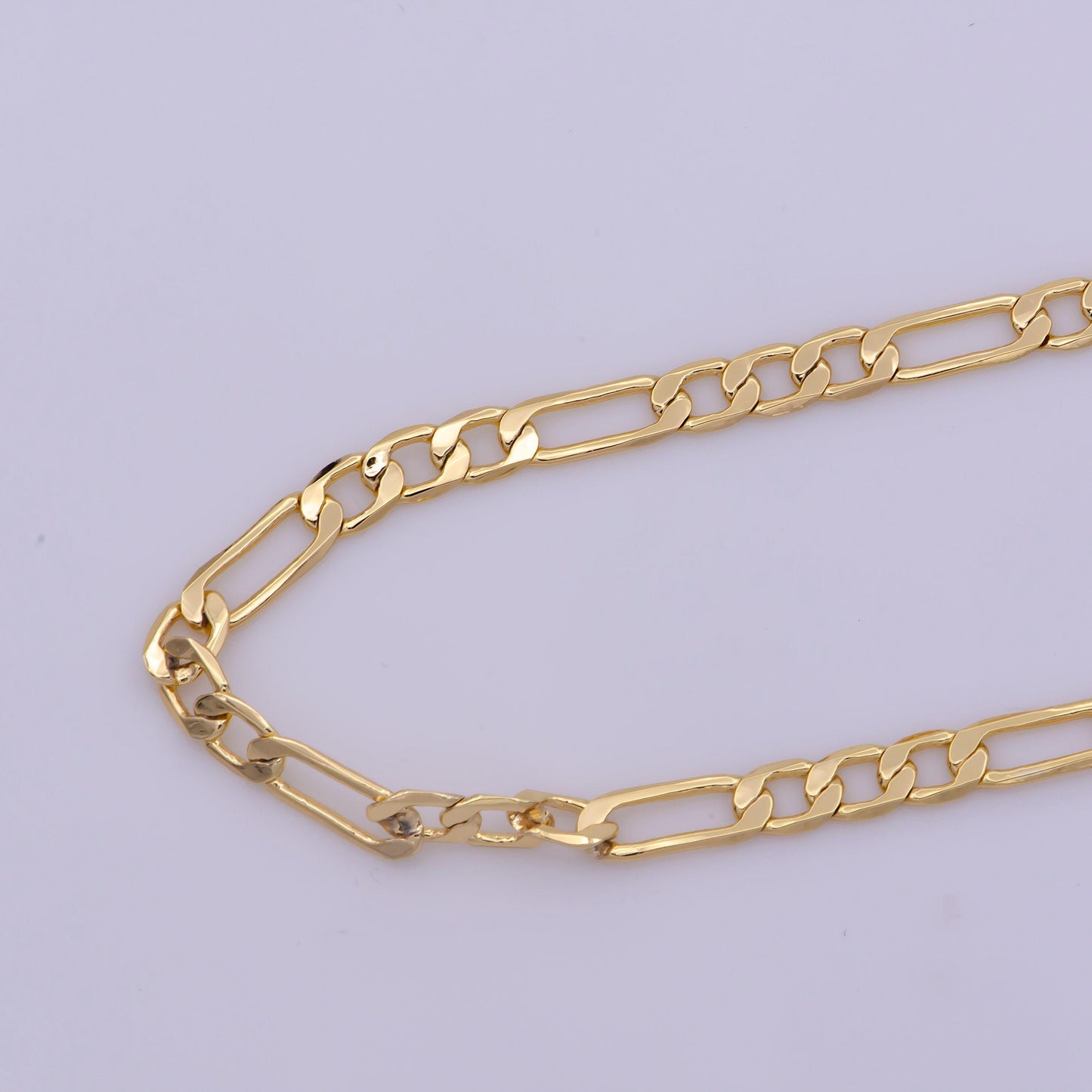 1pc 18.0'', 3.6mm ready to use gold figaro necklace chain, layering figaro chain dainty necklace, perfect for pendant charm necklace, 369