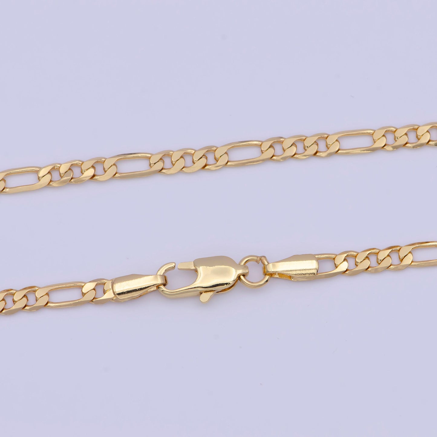 3.2mm gold figaro link necklace, 24k gold filled 17.8" figaro chain ready to wear necklace | wa-1144