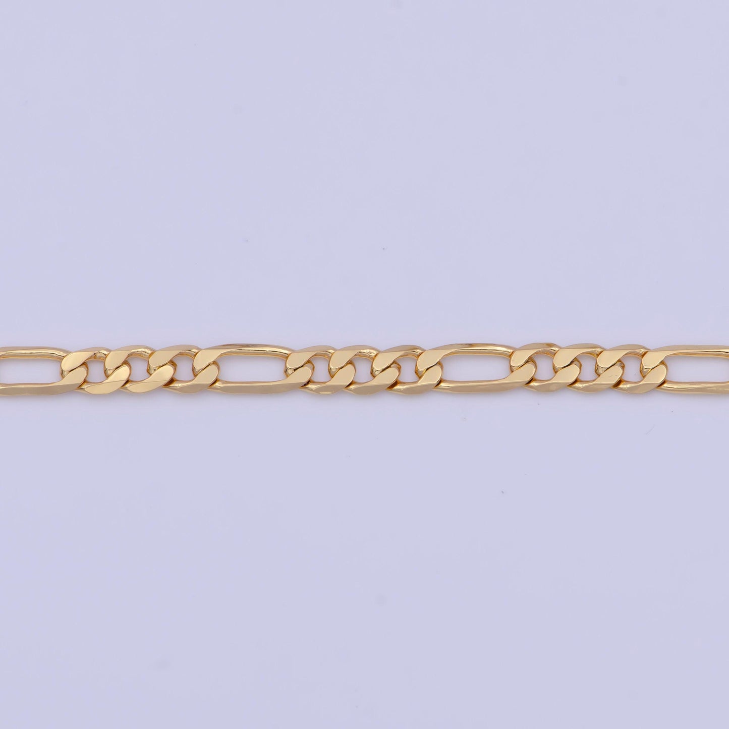 3.2mm gold figaro link necklace, 24k gold filled 17.8" figaro chain ready to wear necklace | wa-1144