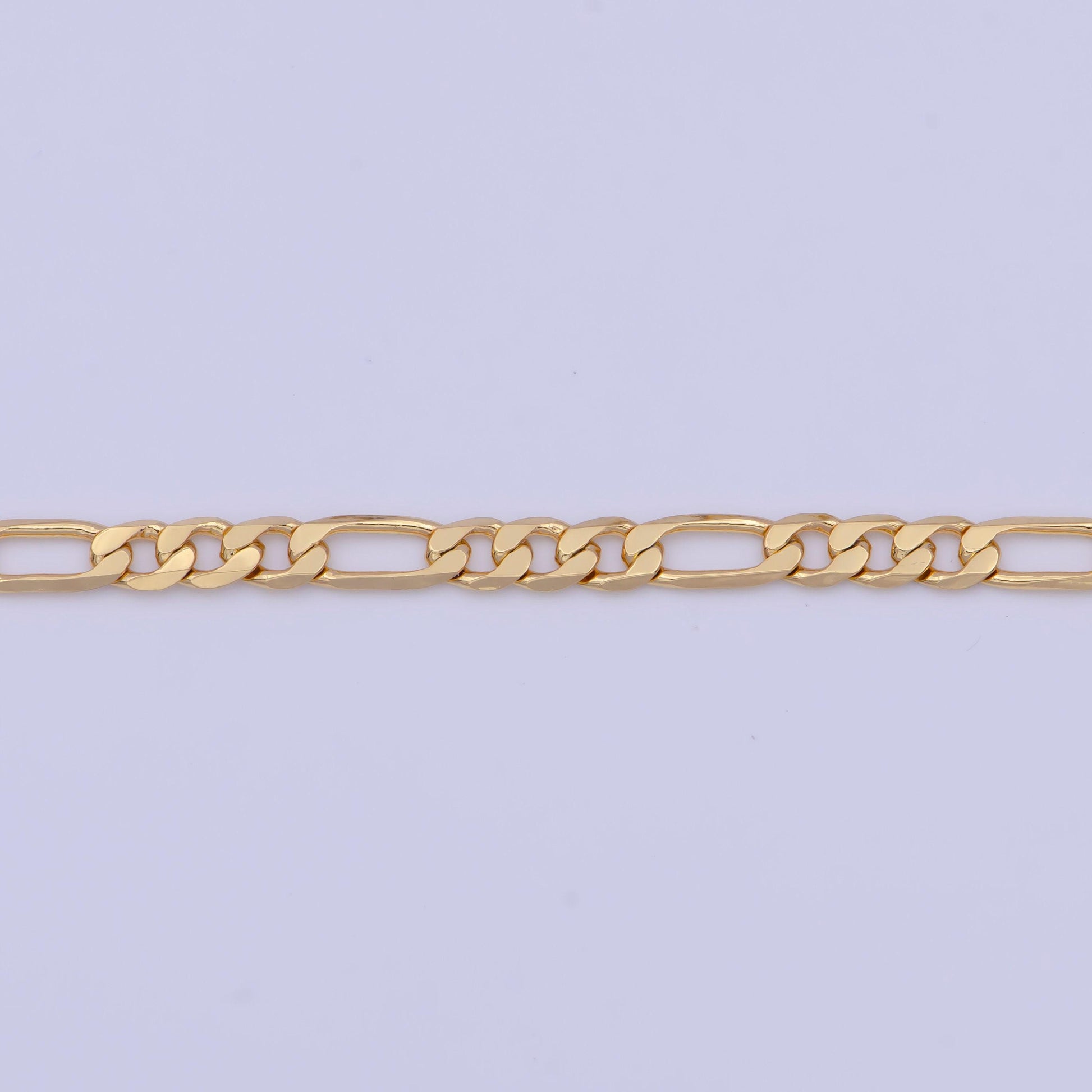 3.2mm gold figaro link necklace, 24k gold filled 17.8" figaro chain ready to wear necklace | wa-1144