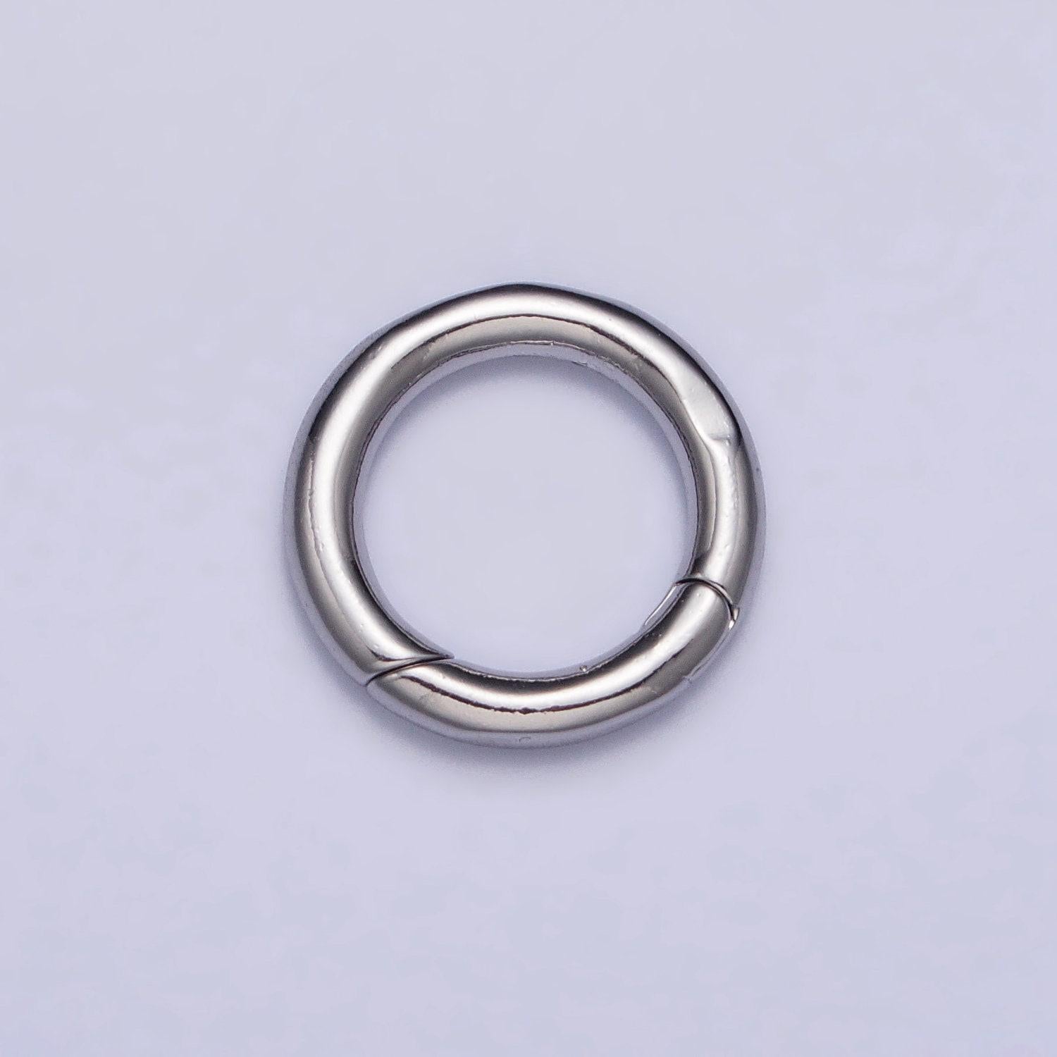 Dainty gold spring gate ring, push gate ring 10, 15 mm round circle ring charm holder gold clasp for jewelry clasp z-340