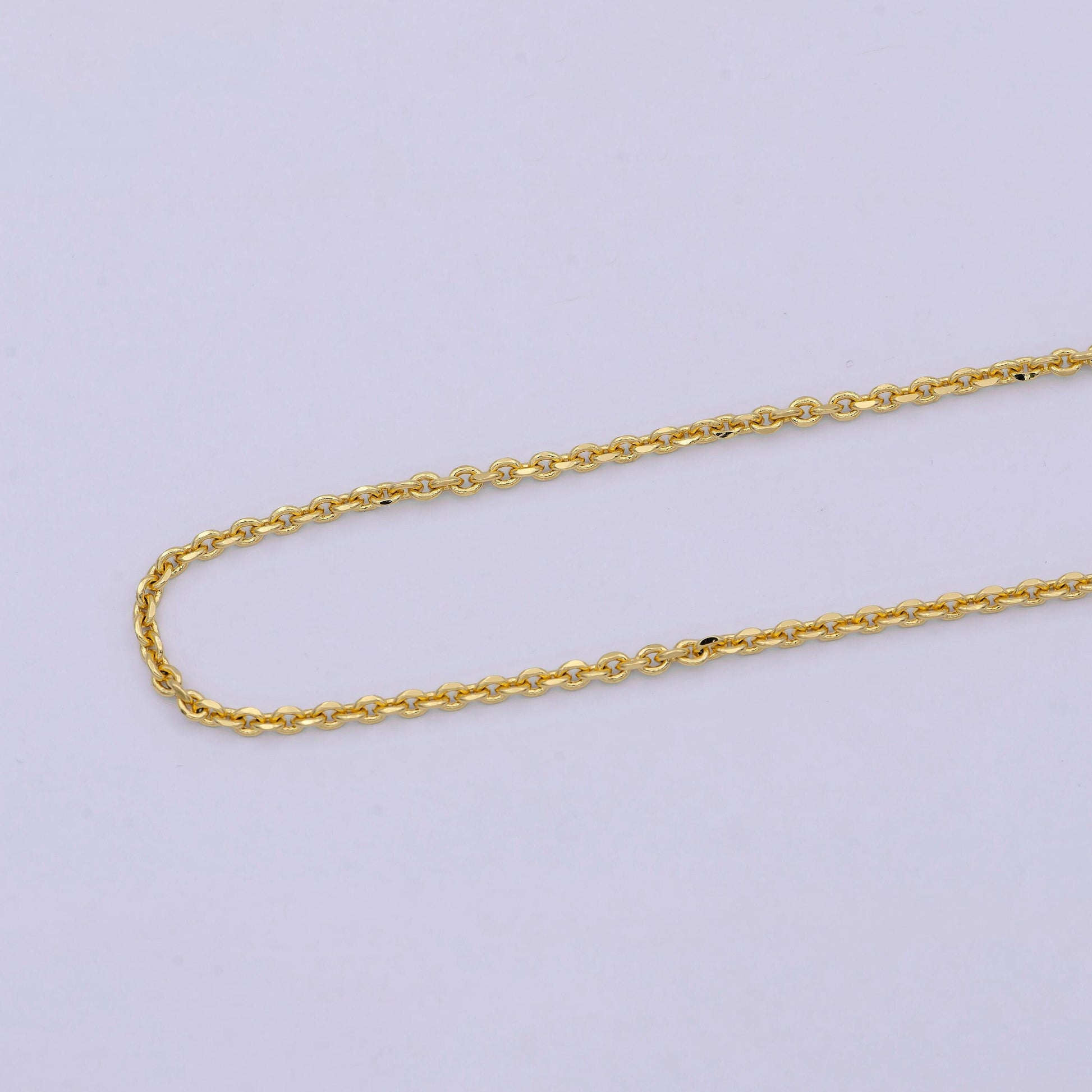 17.7'' ready to use 24k gold filled thin cable necklace chain layering cable chain dainty necklace, for pendant charm necklace making wa-740