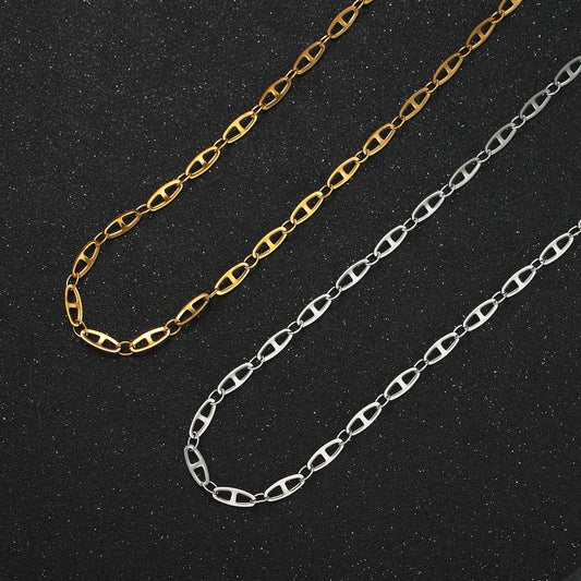20 inch anchor mariner stainless steel chain necklace in gold & silver | wa-2592 wa-2593