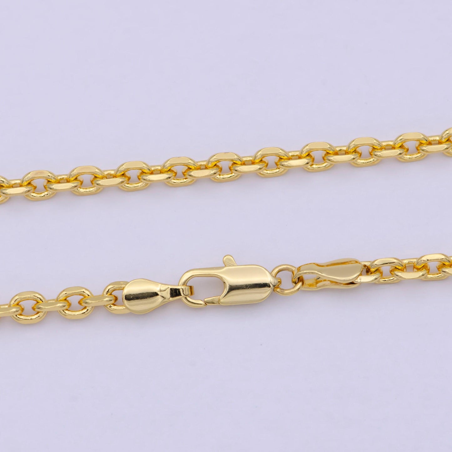 Thick 3.26 mm cable chain | gold filled cable necklace | unisex men woman necklace 17.7 inch wa-796