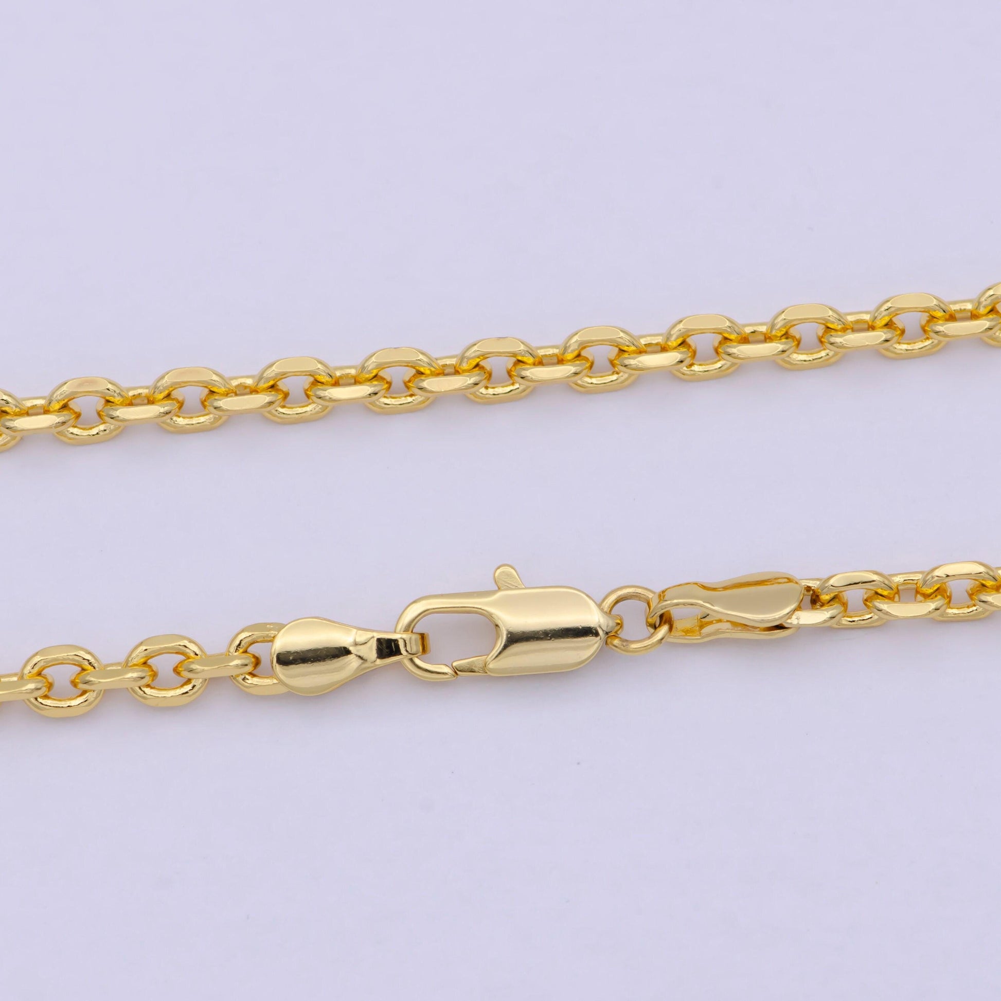 Thick 3.26 mm cable chain | gold filled cable necklace | unisex men woman necklace 17.7 inch wa-796