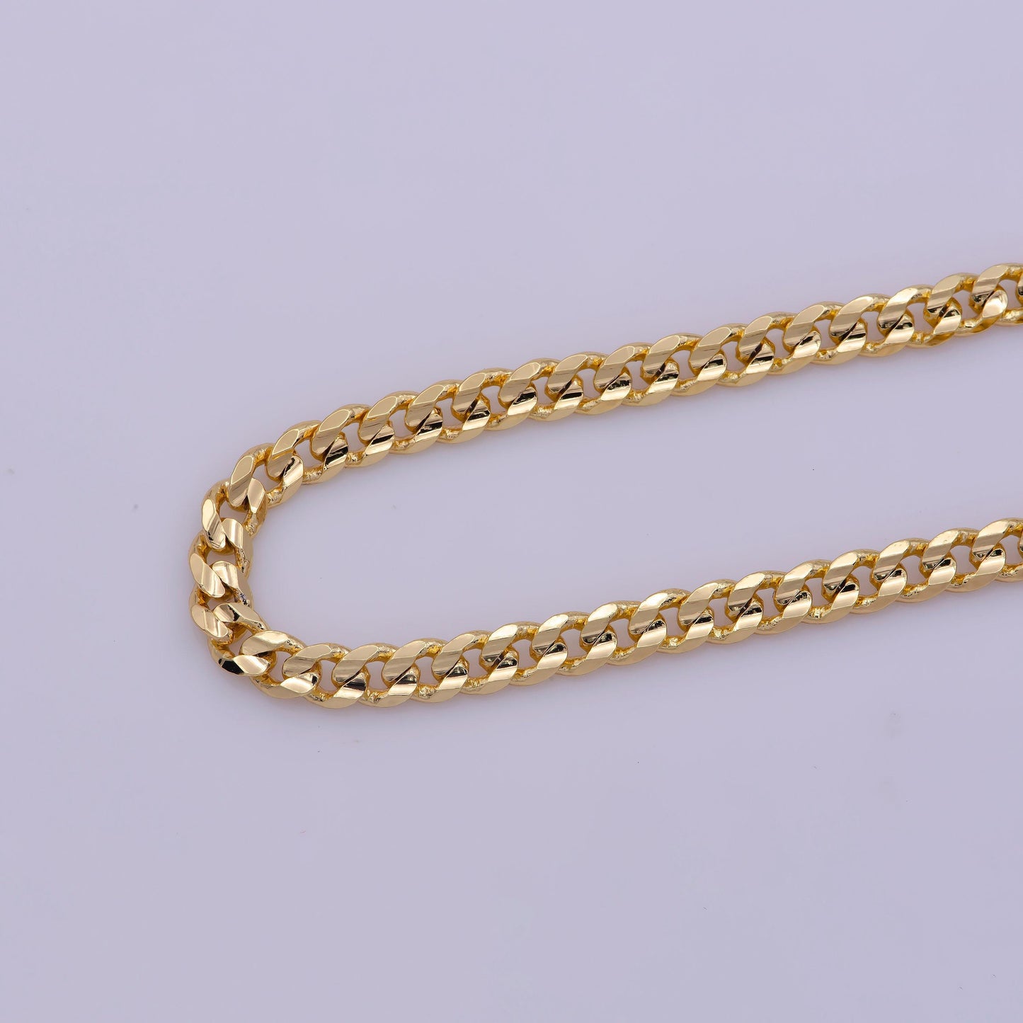 1pc 17.7", 2,2mm ready to use gold cuban curb necklace chain,layering curb chain bold necklace, for pendant charm necklace, wa-382