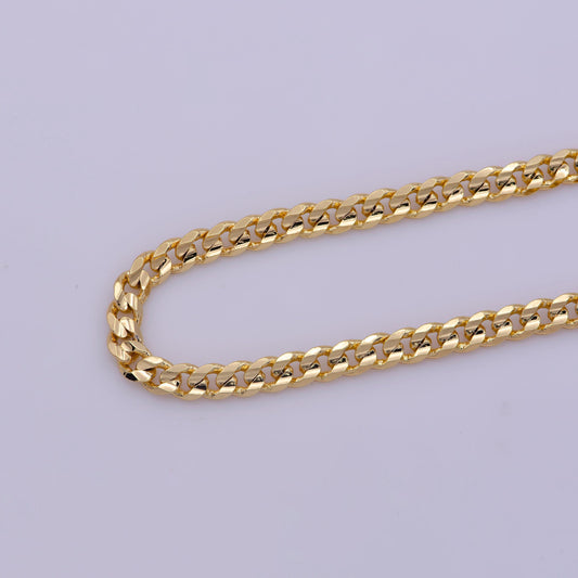 1pc 17.7", 2,2mm ready to use gold cuban curb necklace chain,layering curb chain bold necklace, for pendant charm necklace, wa-382