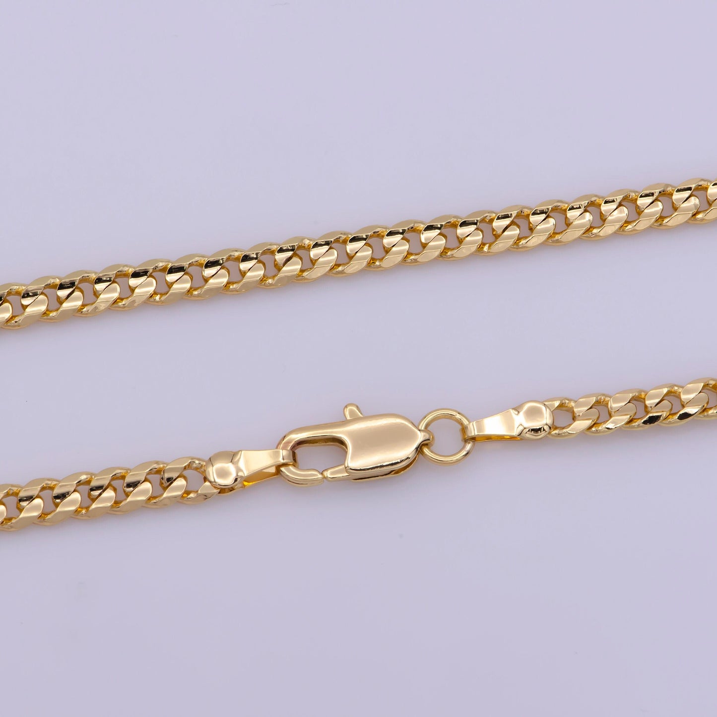 1pc 17.7", 2,2mm ready to use gold cuban curb necklace chain,layering curb chain bold necklace, for pendant charm necklace, wa-382