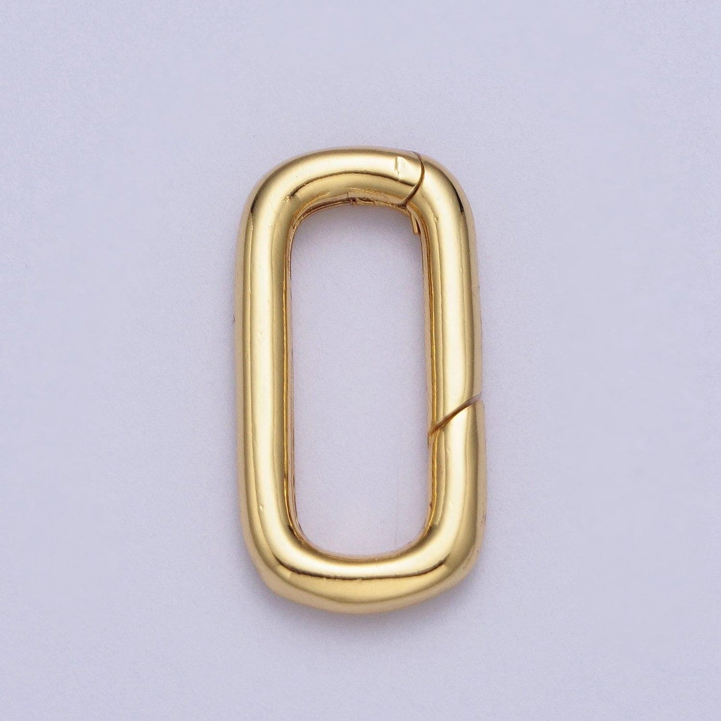 Dainty gold push in oval clasp for charm holder clasp pendants, 19.2 x 9.9mm silver clasp enhancer necklace component z-046