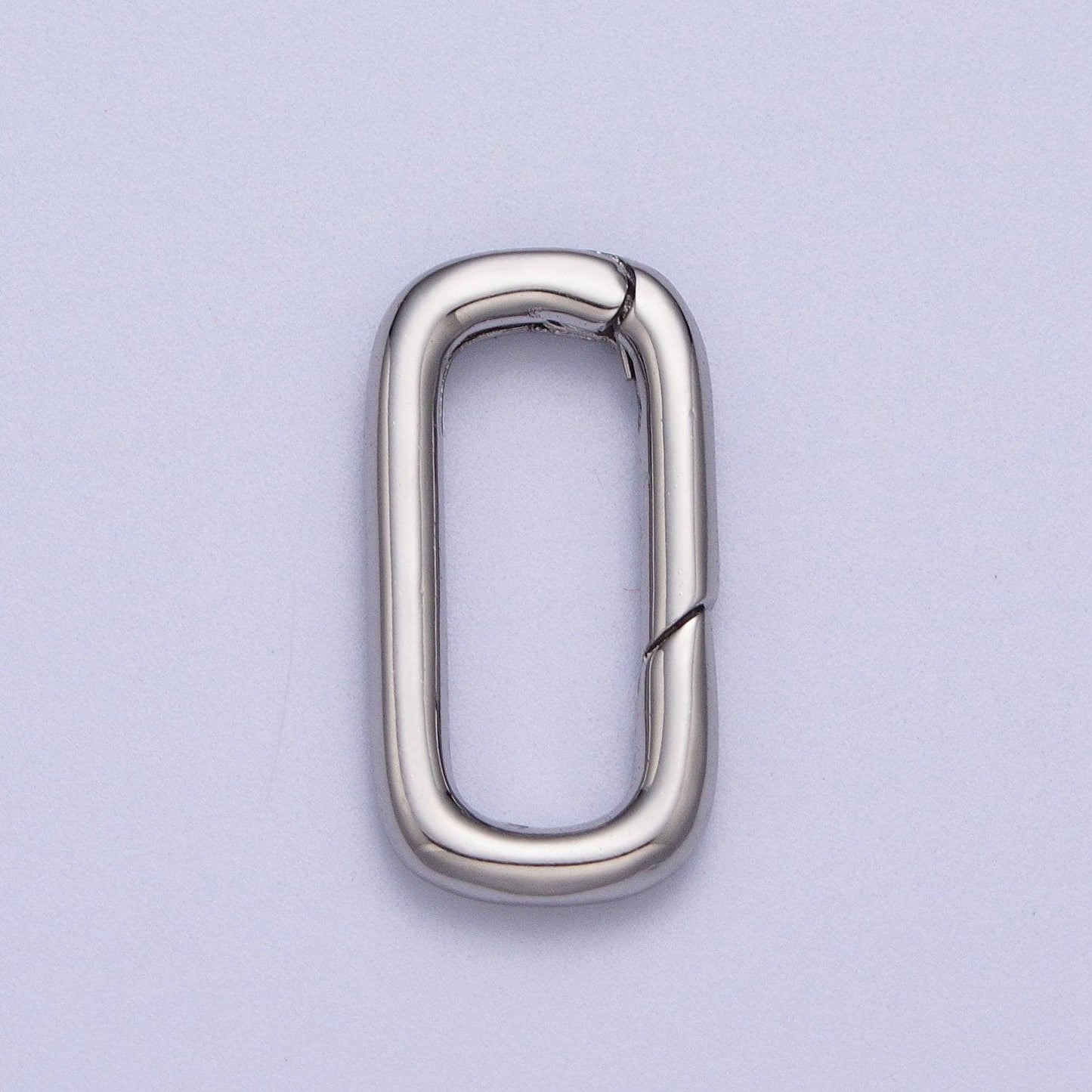 Dainty gold push in oval clasp for charm holder clasp pendants, 19.2 x 9.9mm silver clasp enhancer necklace component z-046