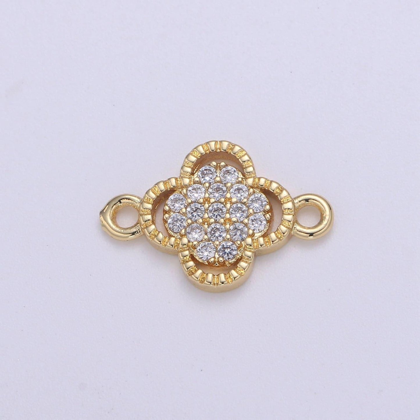 14k gold filled connectors, lucky charm connector cubic jewelry craft supply link connector shamrock bracelet necklace f603