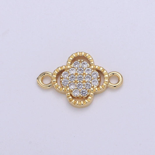 14k gold filled connectors, lucky charm connector cubic jewelry craft supply link connector shamrock bracelet necklace f603