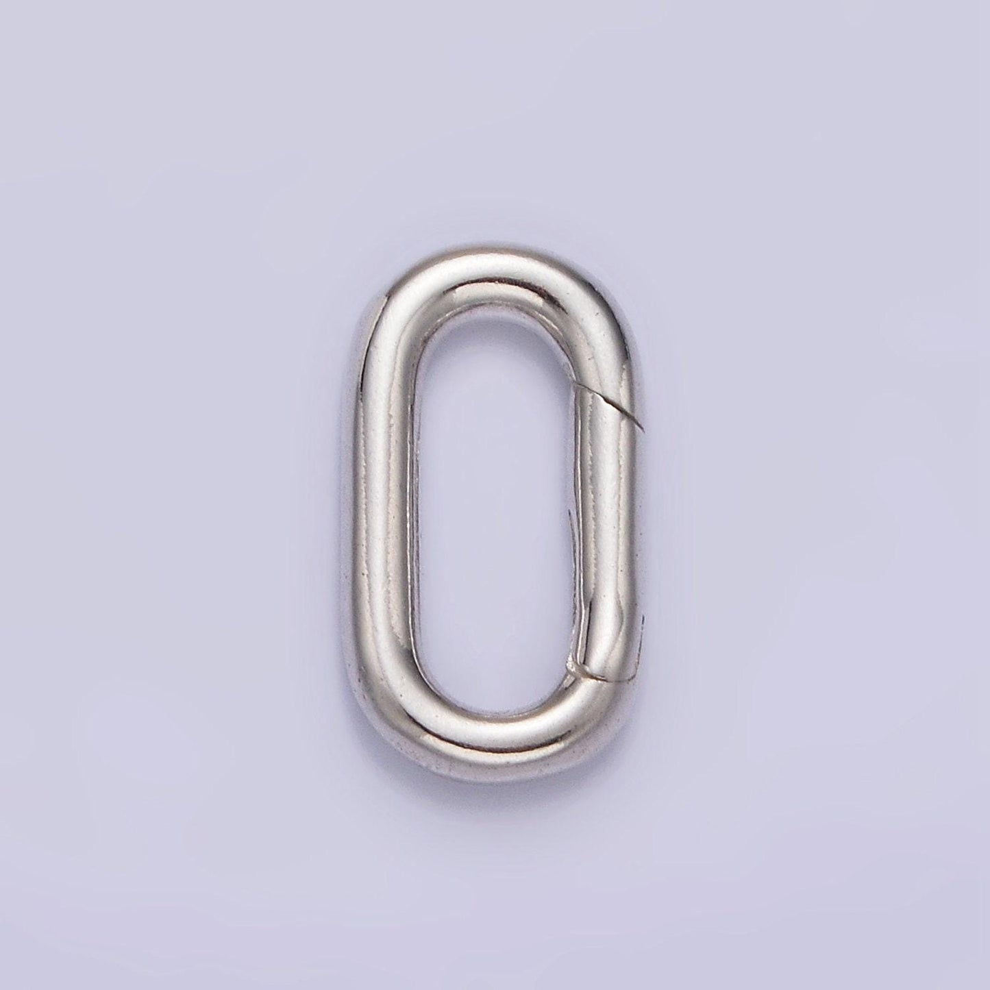 Wholesale mini oval silver enhancer charm holder s925 sterling silver push gate clasp multi charm holder for jewelry making supply sl372