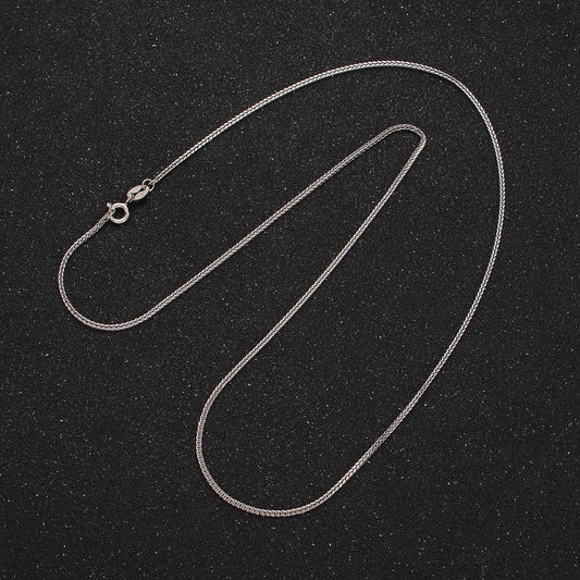 S925 sterling silver 0.8mm dainty wheat chain 18.5 inch long silver chain necklace | wa-2161