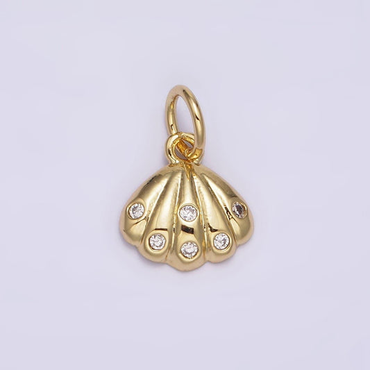 Cubic beach tiny shell charm gold sea shell pendant for bracelet earring necklace component mermaid inspired n-982