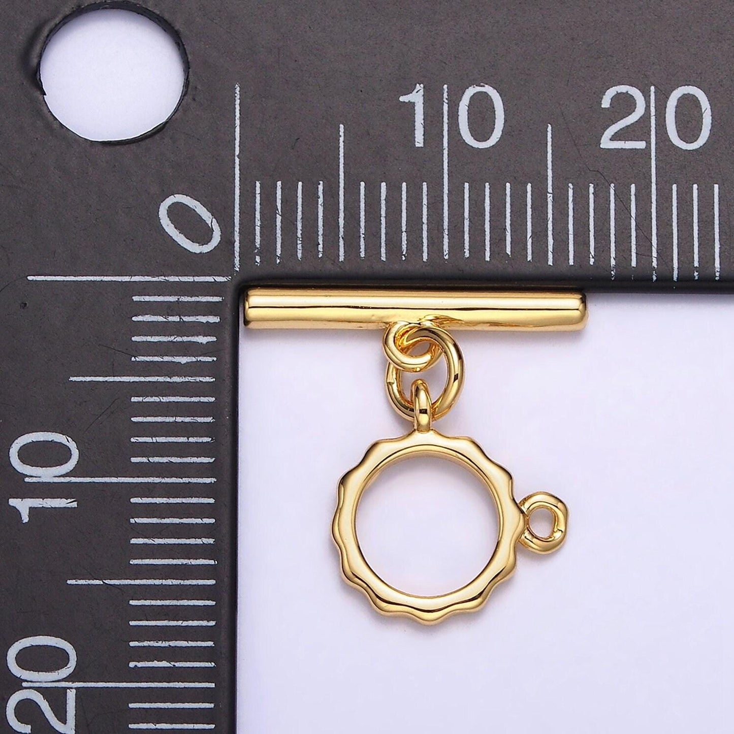 Dainty gold toggle clasp, gold round ot clasp fancy design with link for charm bulk supply for bracelet necklace component z-445