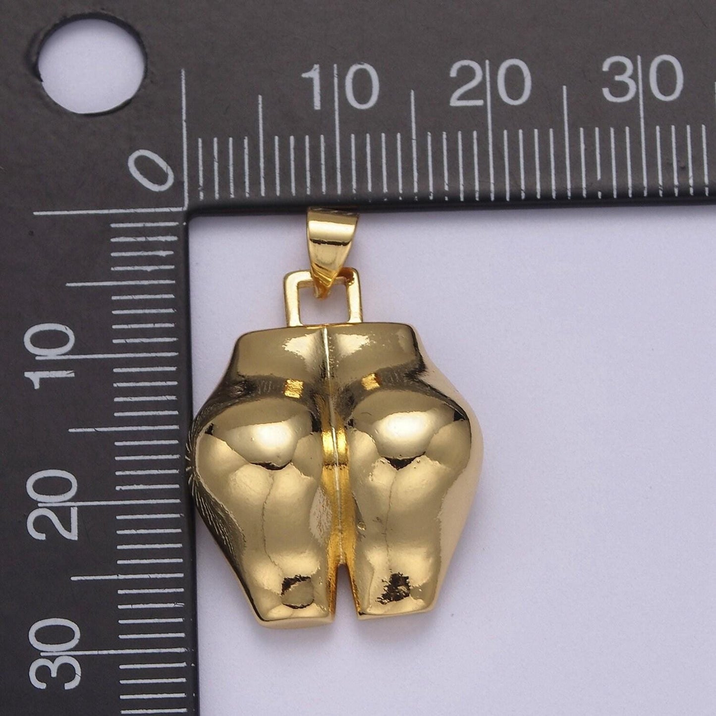 Big gold filled bootylicous booty pendant // thick butt ass charm // la femme necklace charm jewelry j-353