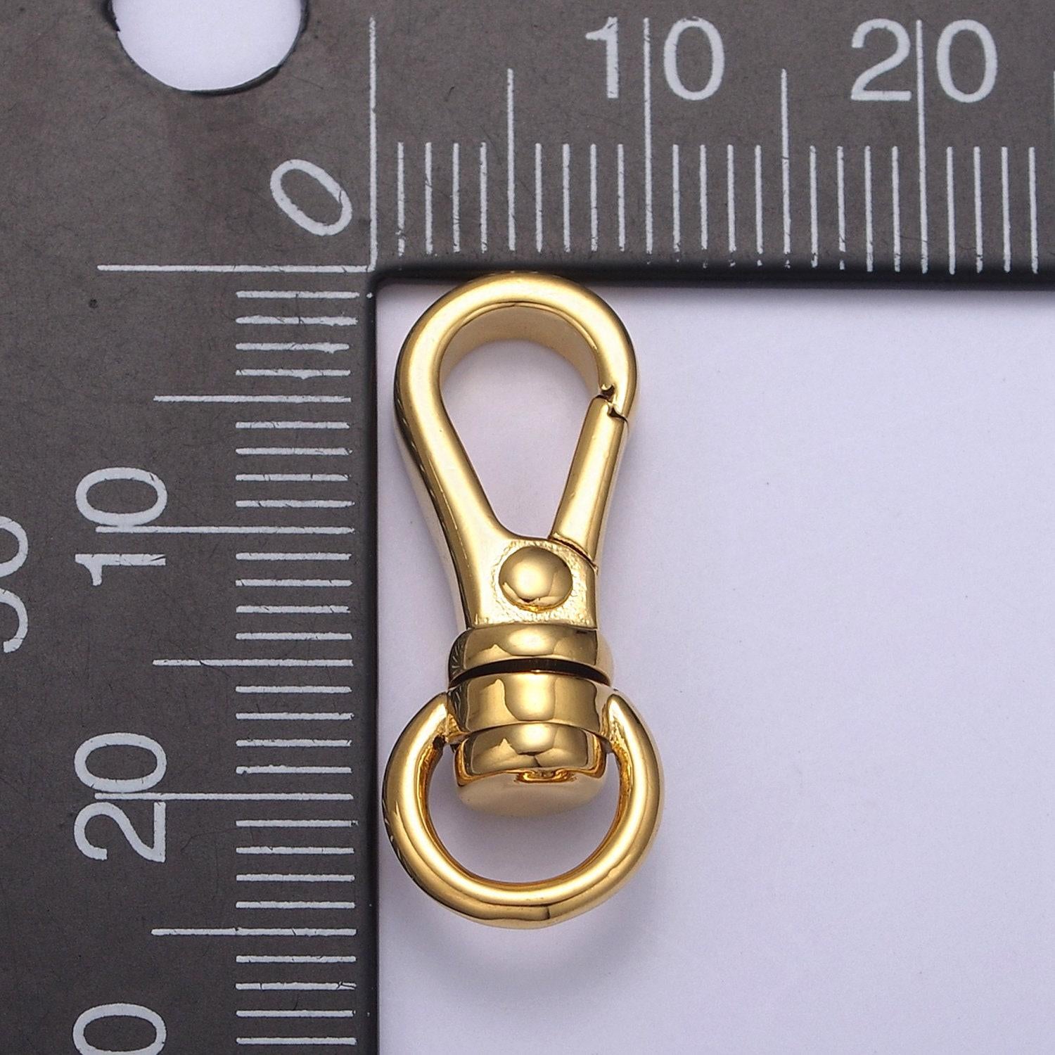 Gold filled push in clasp, plain lobster clasp, enhancer link to charms, 25x10mm Purse Charm Component l-662 l-663