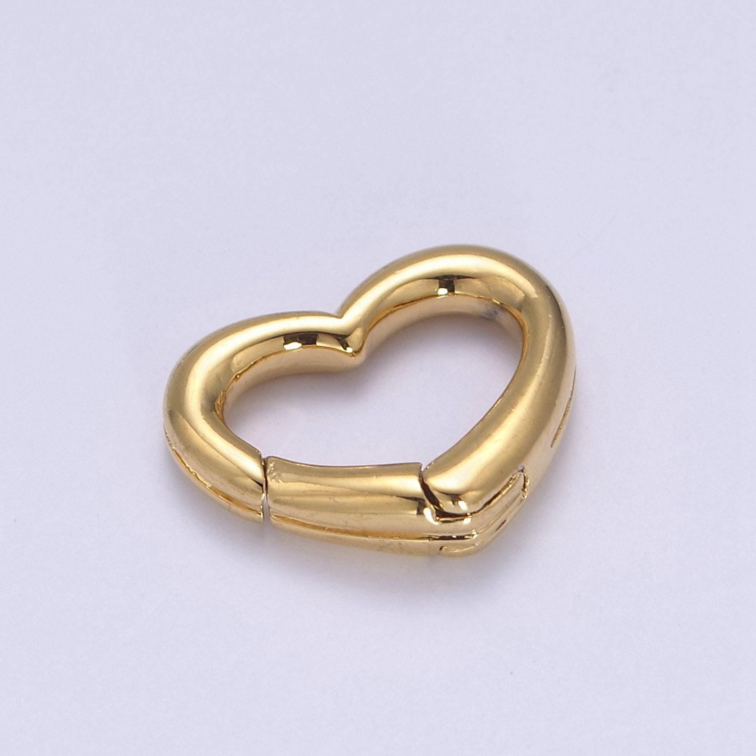 Gold silver spring gate ring heart clasp, push clip clasp, spring gate for jewelry making l-660 l-661