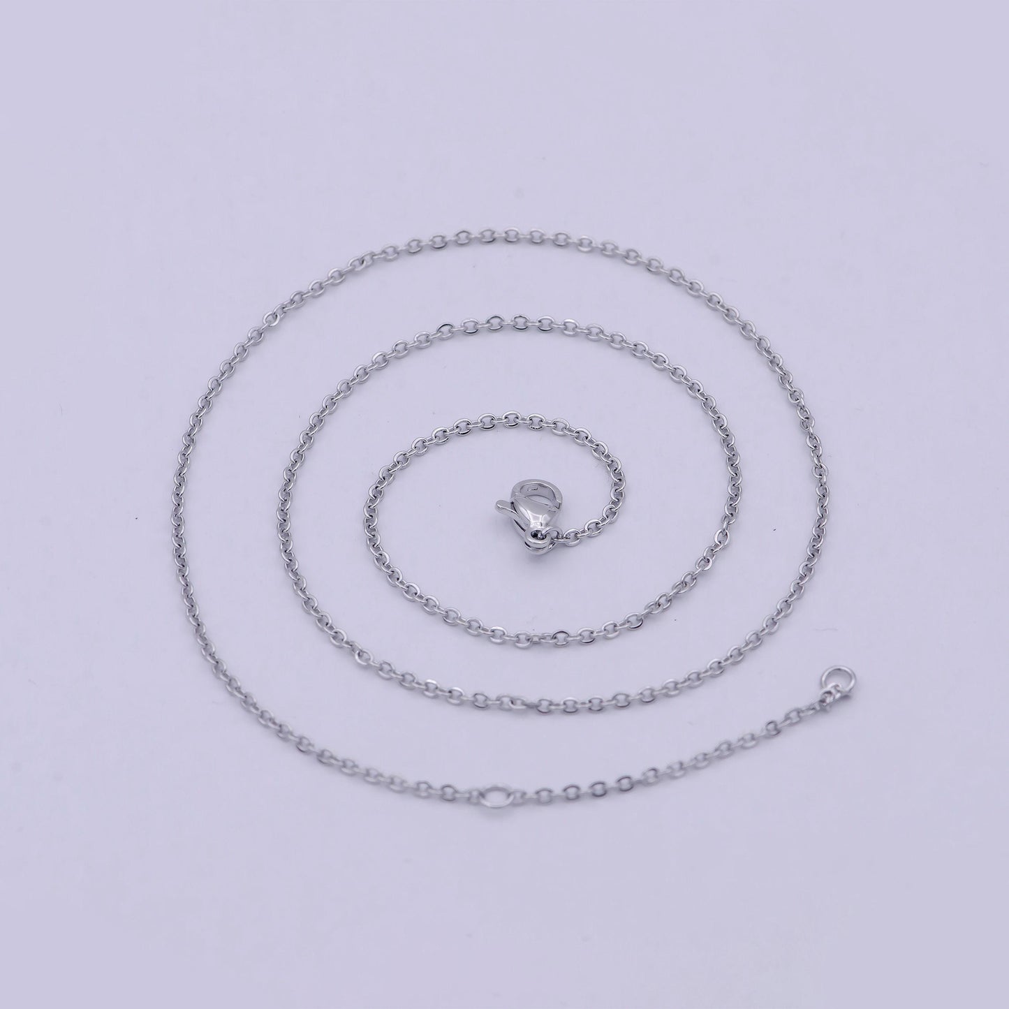Dainty silver chain finished chain everyday chain, simple silver chain ready to wear 18.5 inch wa-794