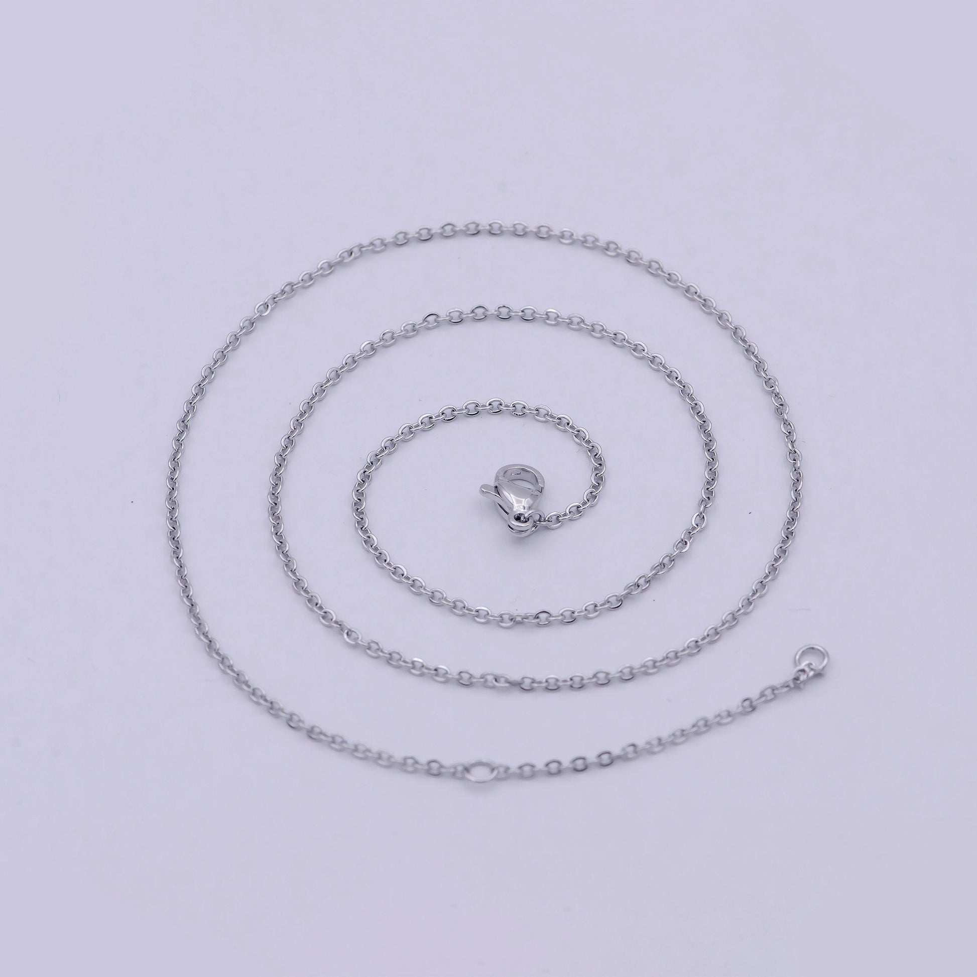 Dainty silver chain finished chain everyday chain, simple silver chain ready to wear 18.5 inch wa-794