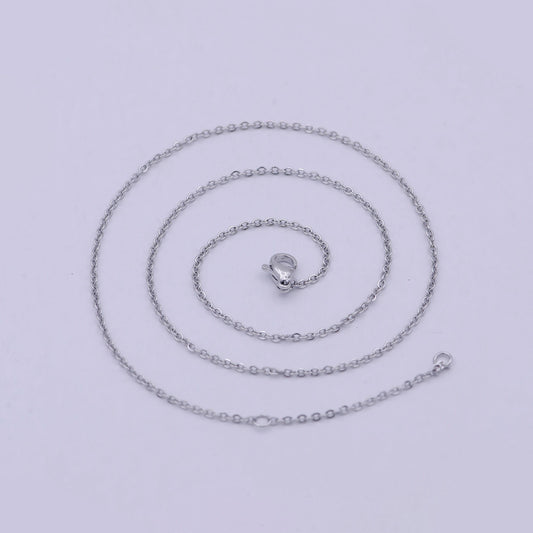 Dainty silver chain finished chain everyday chain, simple silver chain ready to wear 18.5 inch wa-794