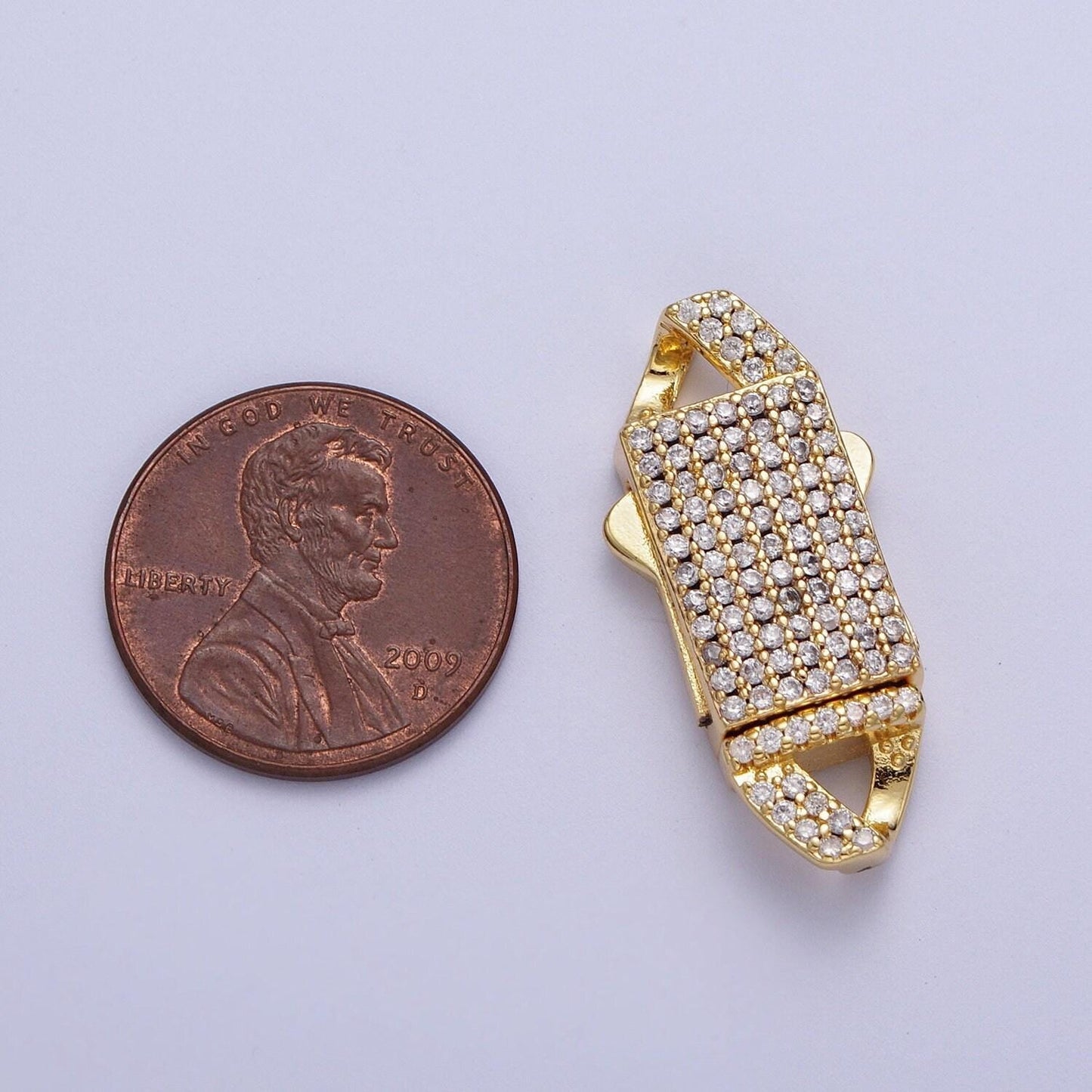 Gold full pave cz box buckle clasp for bracelet making k-100 k-105